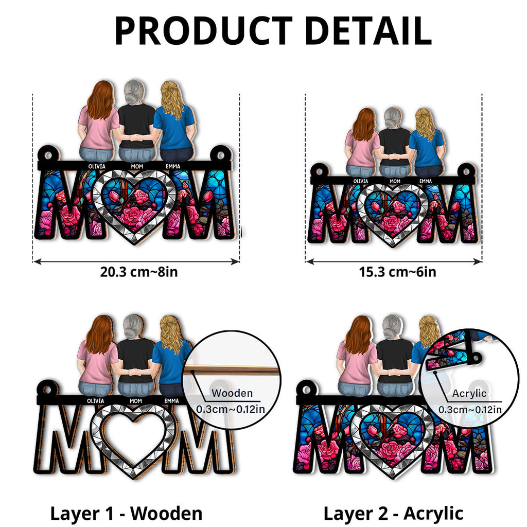 Custom Hanging Decor for Mom Daughter, Mother's Day Gifts • Best Mom Ever - Personalized Suncatcher