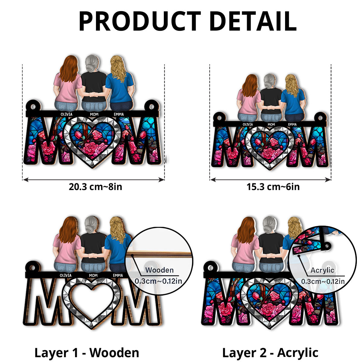 Custom Hanging Decor for Mom Daughter, Mother's Day Gifts • Best Mom Ever - Personalized Suncatcher