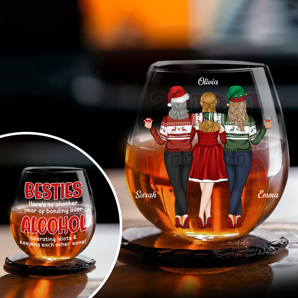 Alcohol Tolerating Christmas - Personalized Wine Glass