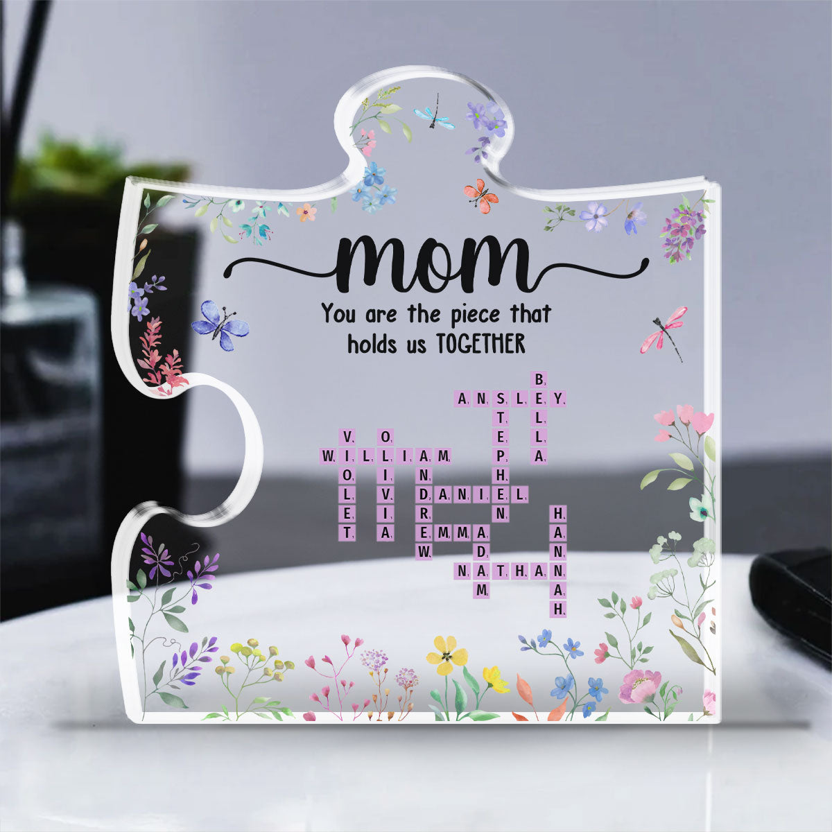 Custom Decor for Mom, Special Gift for Mother • Mom Holds Us Together - Personalized Acrylic Plaque