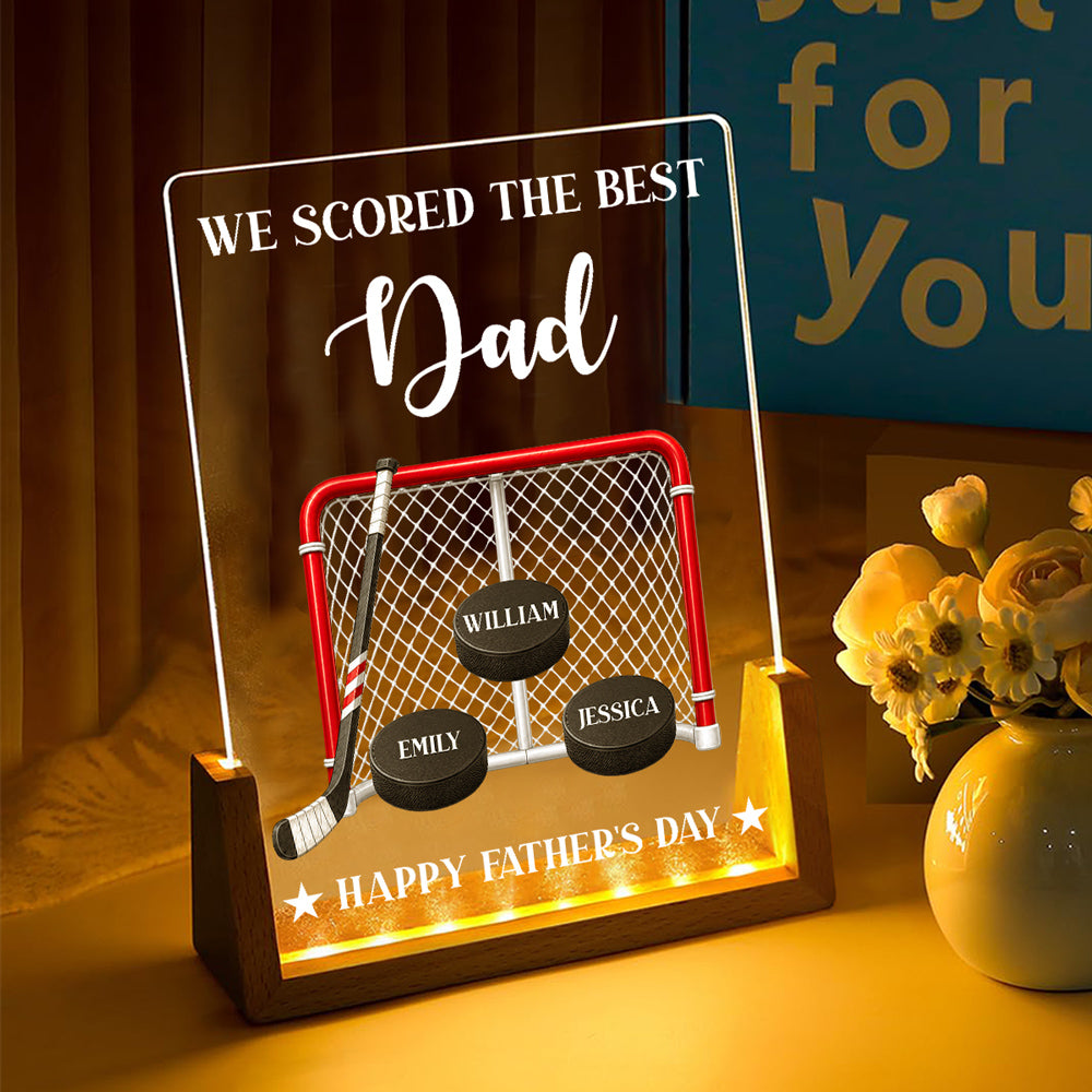 Custom Father's Day Gift for Dad Grandpa • Hockey Daddy - Personalized Night Light