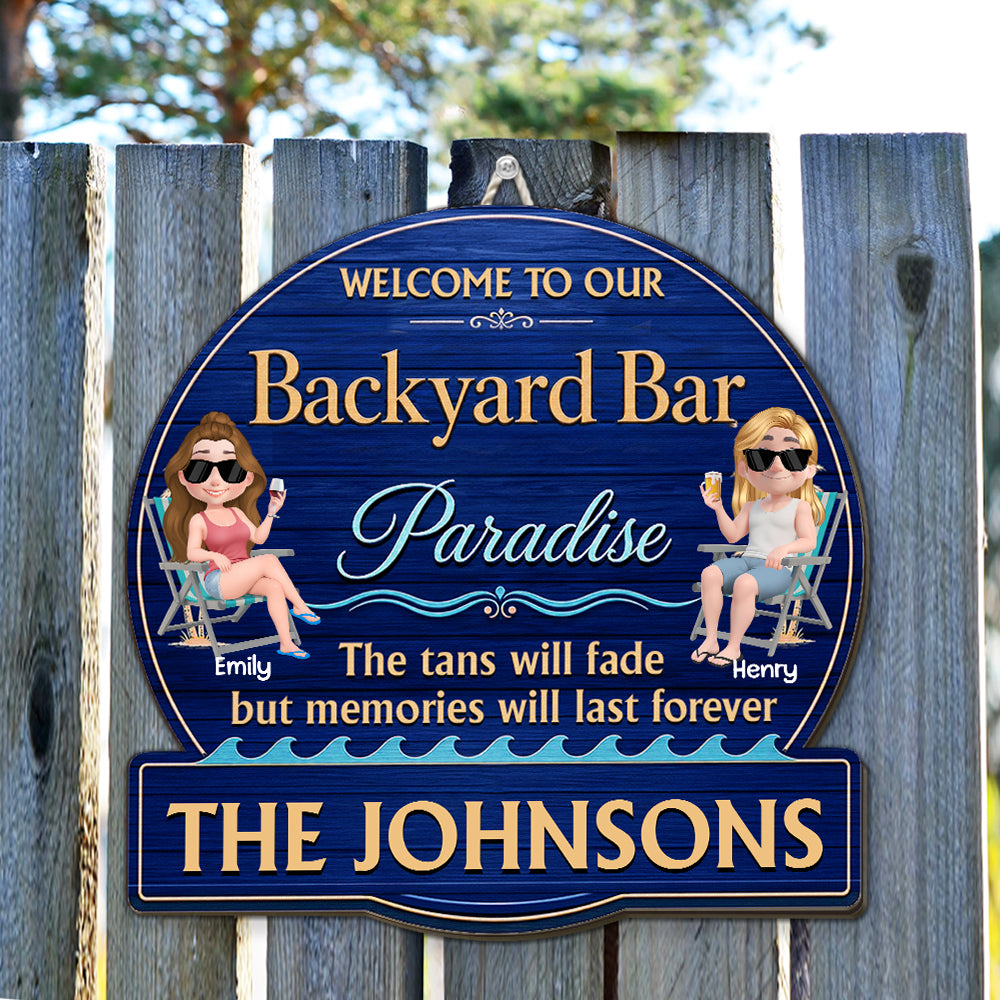 Custom Family Summer Backyard, Patio & Porch Decor • Relax Refresh Repeat Every Day - Personalized Wood Sign