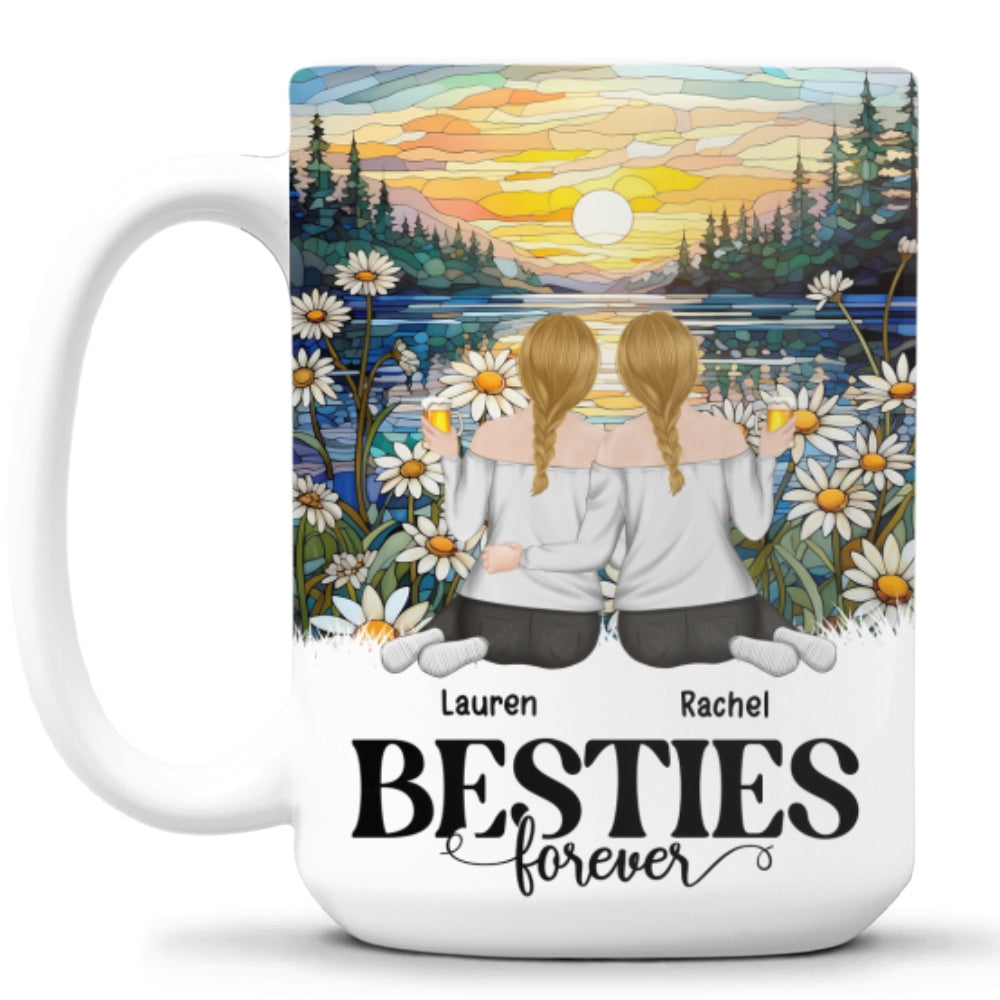 Custom Best Friend, Christmas & Birthday Friendship Keepsake Gift • Sisters Forever - Personalized Coffee Mug