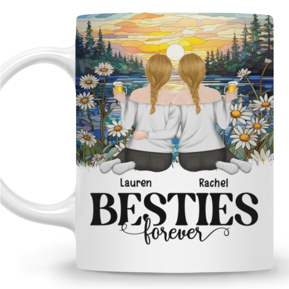 Custom Best Friend, Christmas & Birthday Friendship Keepsake Gift • Sisters Forever - Personalized Coffee Mug