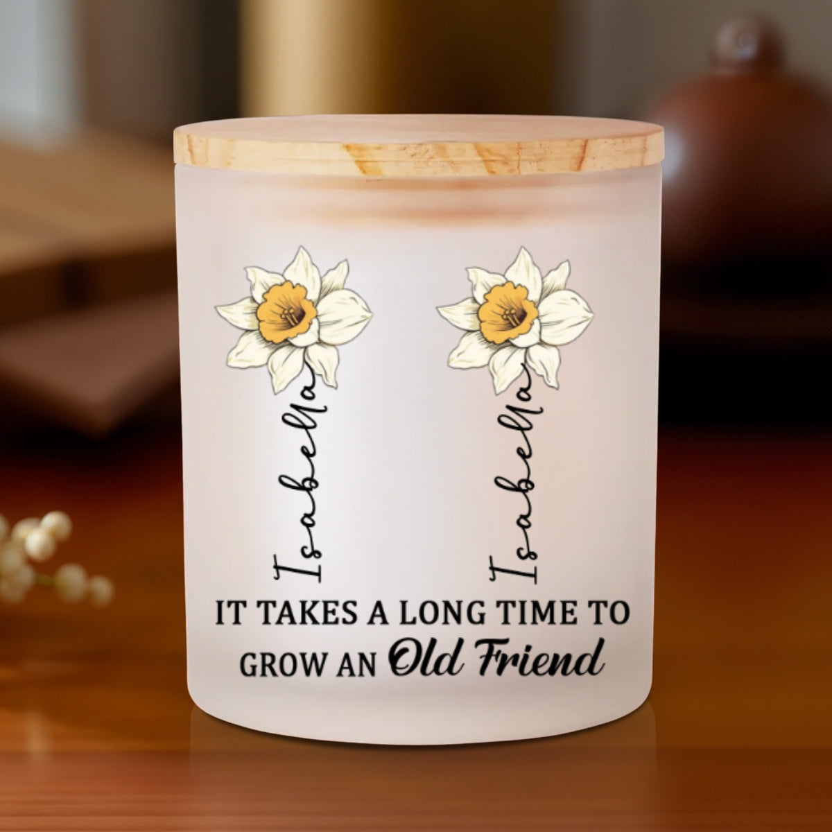 Growing An Old Friend - Personalized Glass Jar With LED Candle