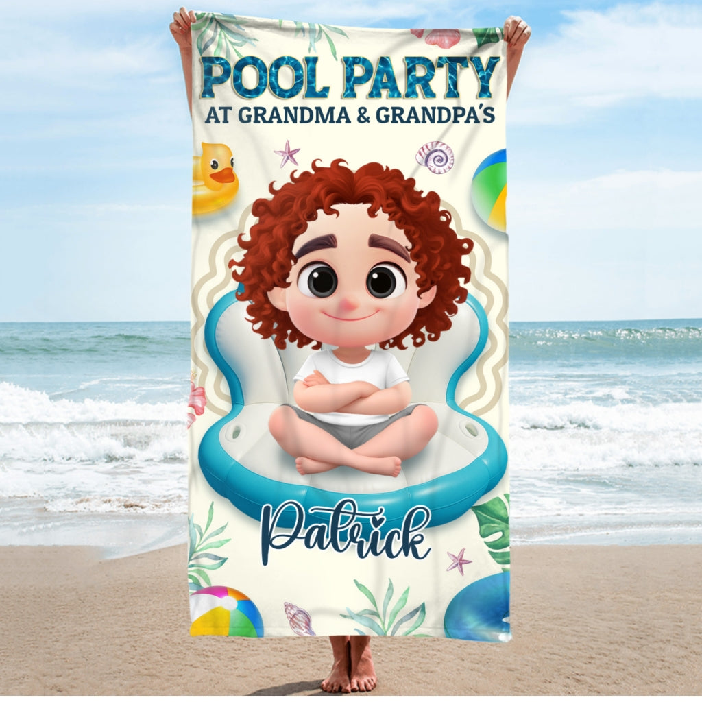Better At Grandma Pool - Personalized Beach Towel