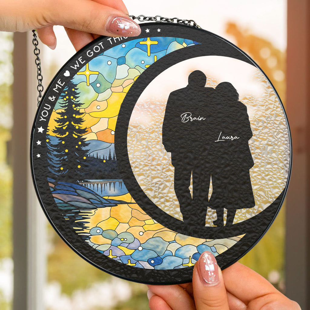 Custom Memorial Hanging Decor, Remembrance Keepsake • From Our First Kiss Till Our Last Breath - Personalized Window Hanging Suncatcher