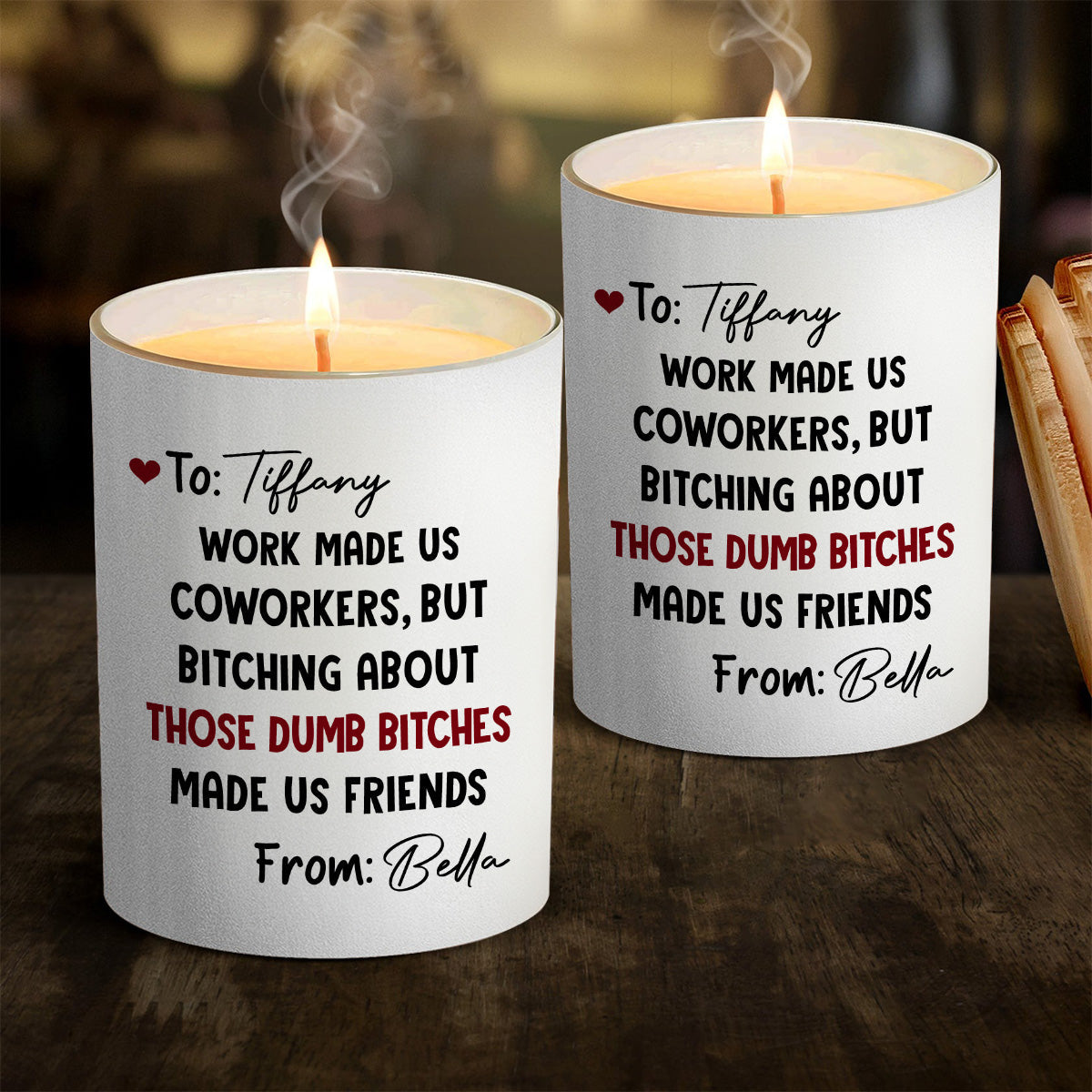 Work Besties By Accident - Personalized Candle