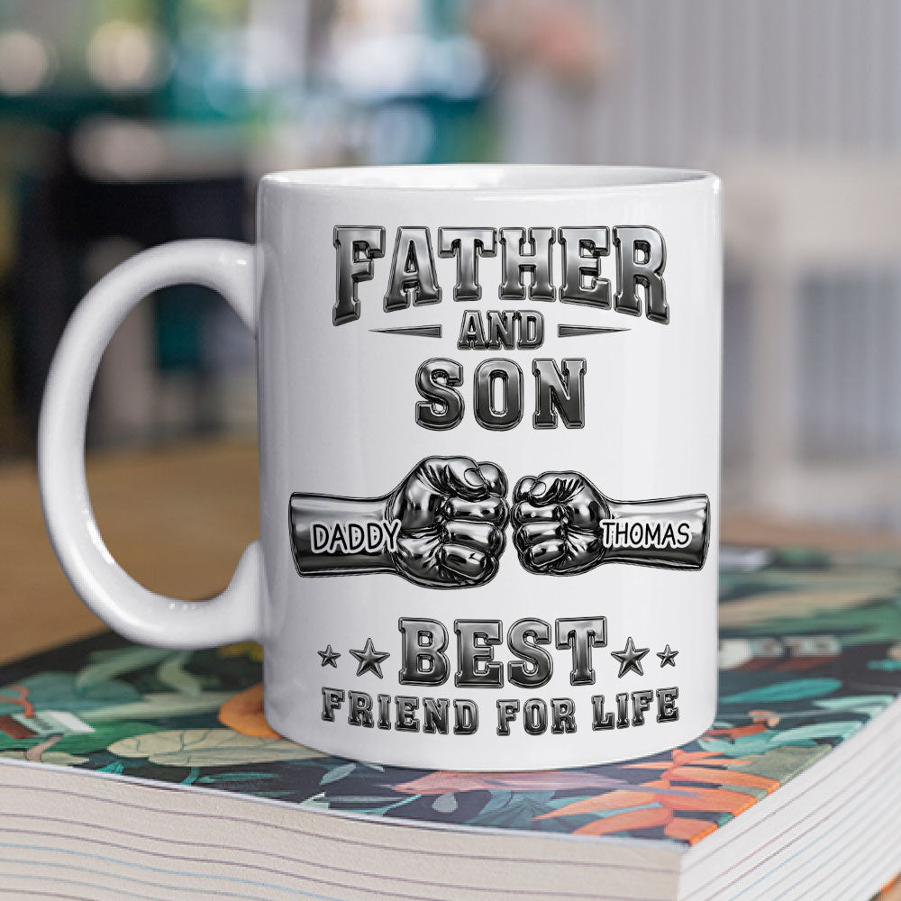 Custom Father's Day Gift For Son • Best Friend For Life - Personalized 3D Effect Coffee Mug