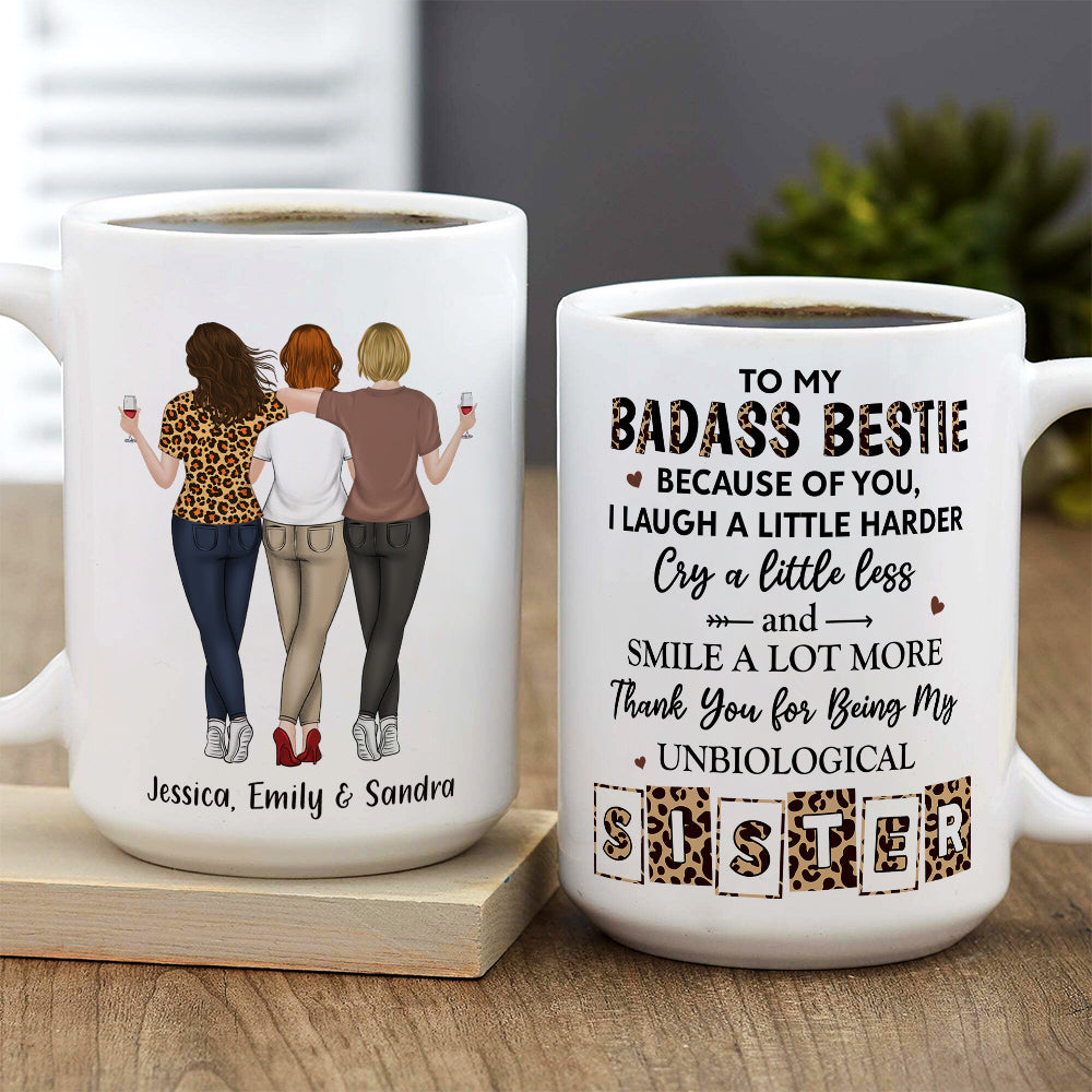 Custom Best Friend, Christmas & Birthday Friendship Keepsake Gift • Because Of You Bestie - Personalized Coffee Mug