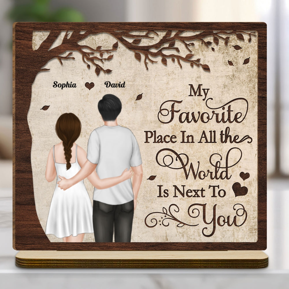Custom Couple's Decor, Anniversary & Wedding Gift • You Are Mine - Personalized 2-Layer Wood Plaque With Flat Base