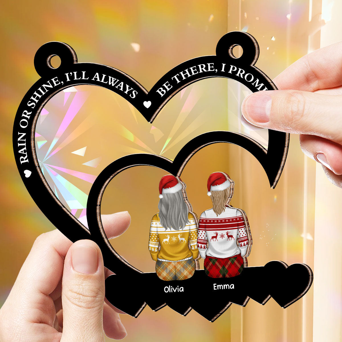 Custom Best Friend Hanging Decor, Friendship Birthday Gifts • Friends Are The Sunshine - Personalized Rainbow Suncatcher
