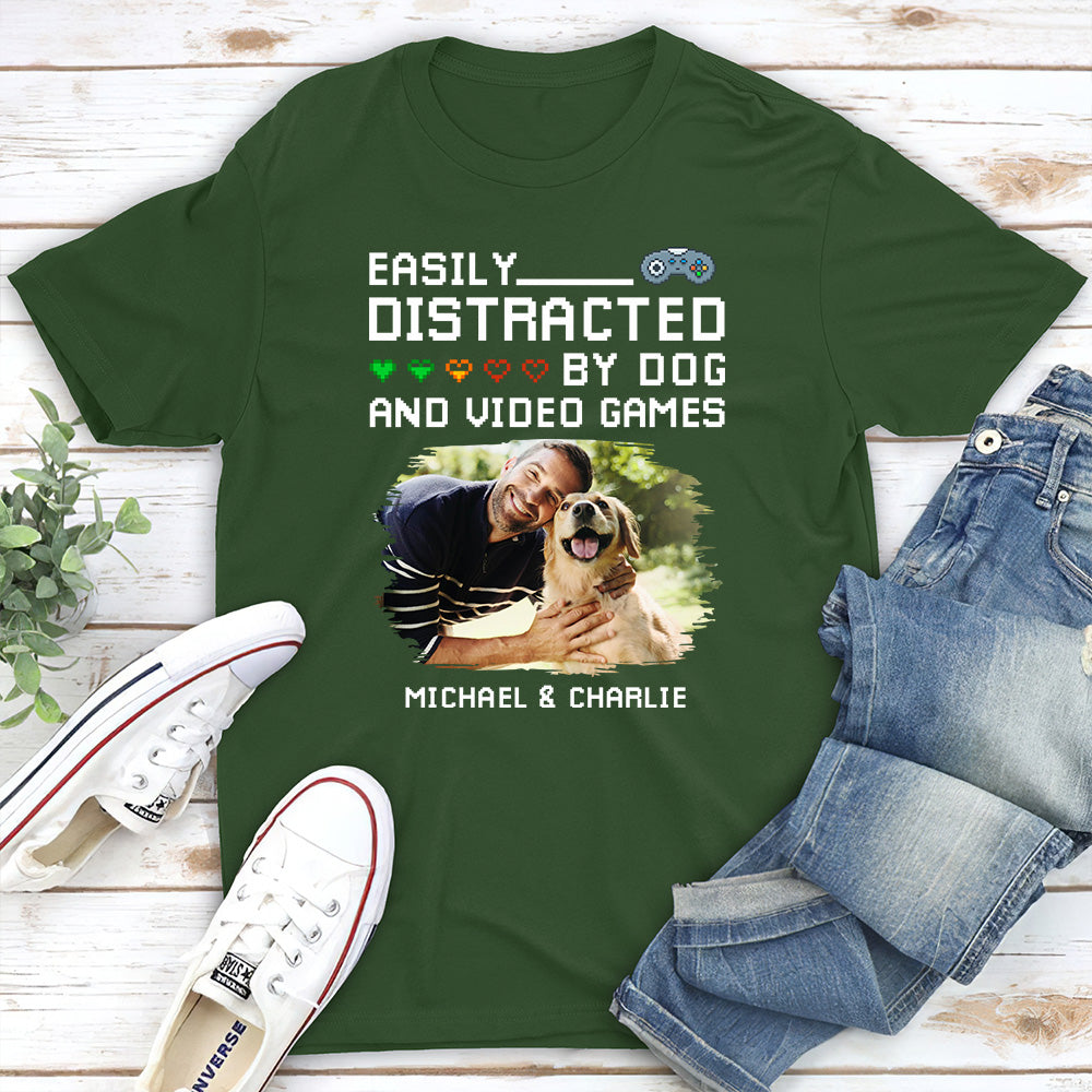 Custom Photo Christmas Anniversary Keepsake Gifts For Husband • Pause Game Pet Dog Photo - Personalized Shirt