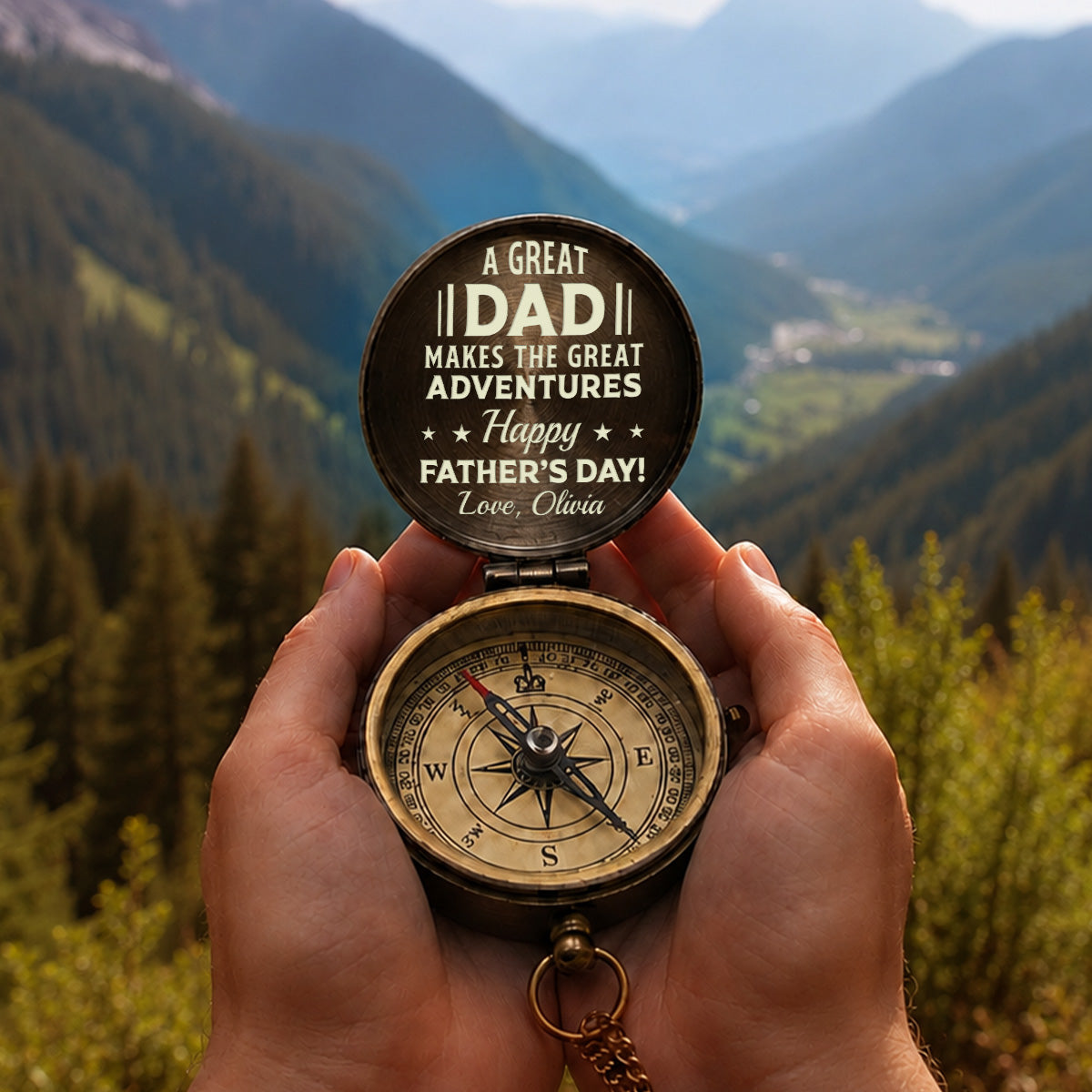 Adventure Dad - Personalized Engraved Pocket Compass