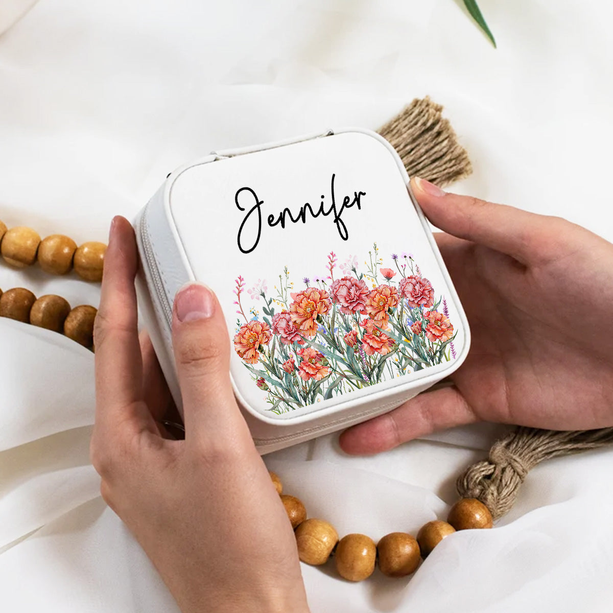 Birth Month Flower Gift - Personalized Jewelry Box