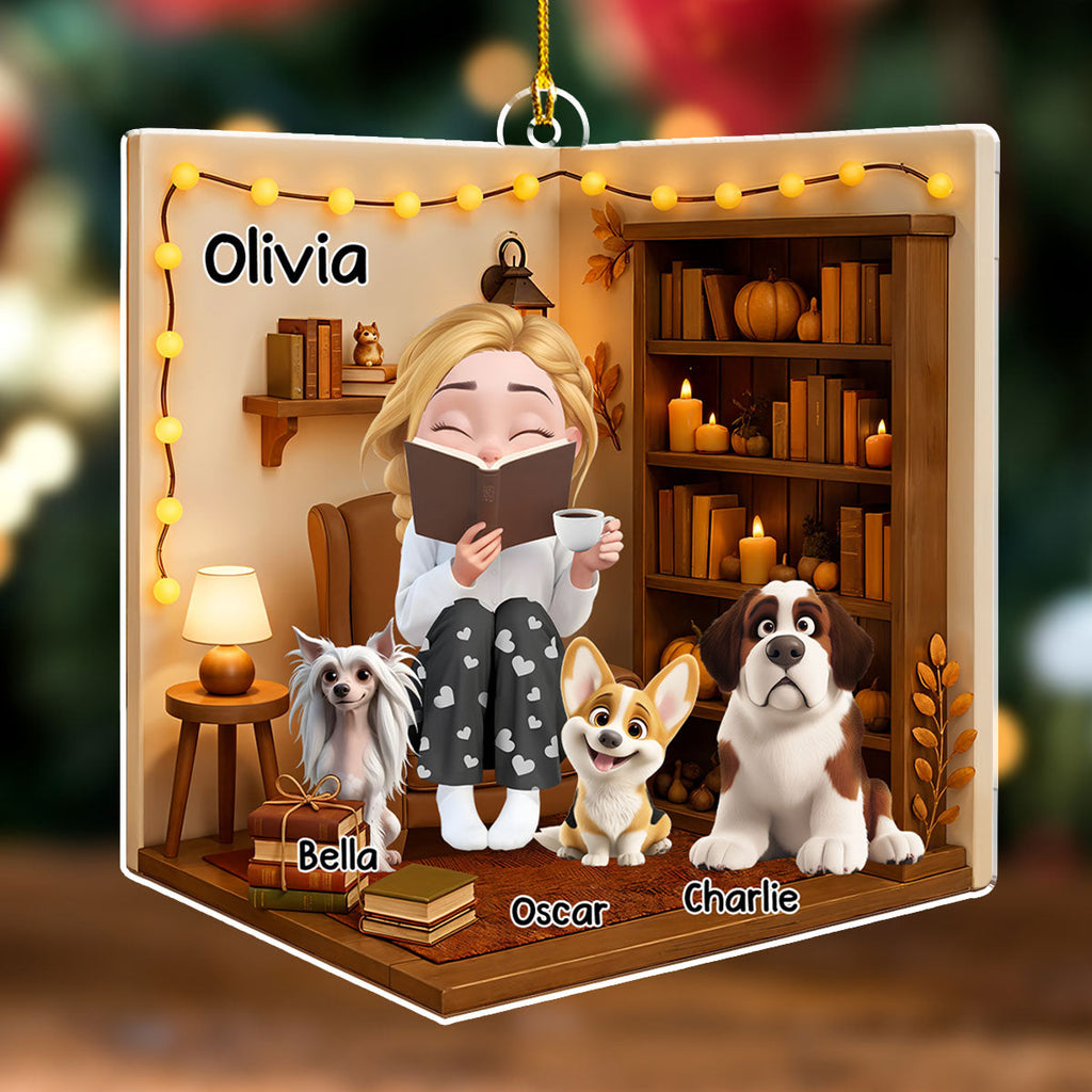 Custom Keepsake Christmas Ornament •  Reading Girly - Personalized 3D Effect Acrylic Ornament