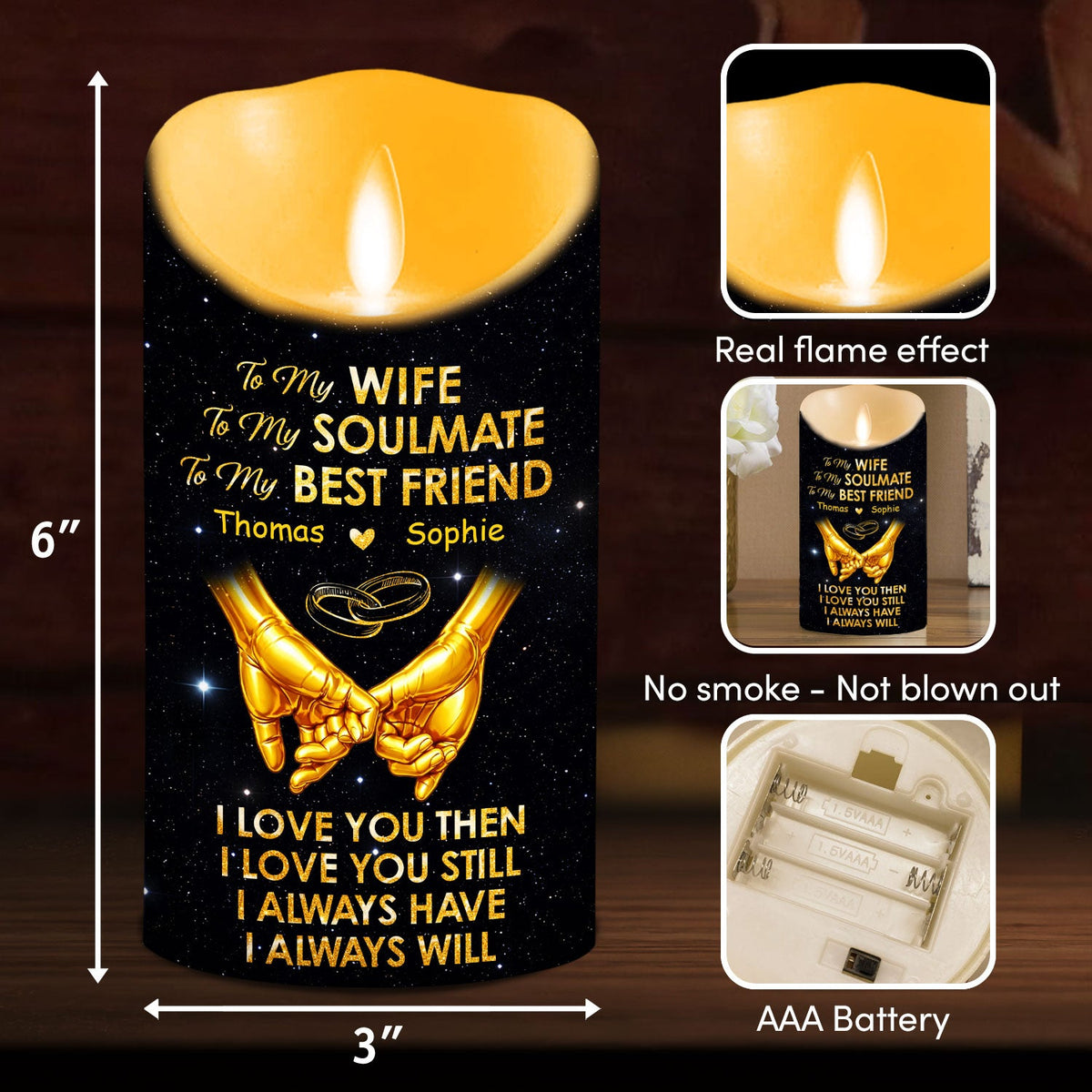 My Soulmate My Best Friend - Personalized LED Candle