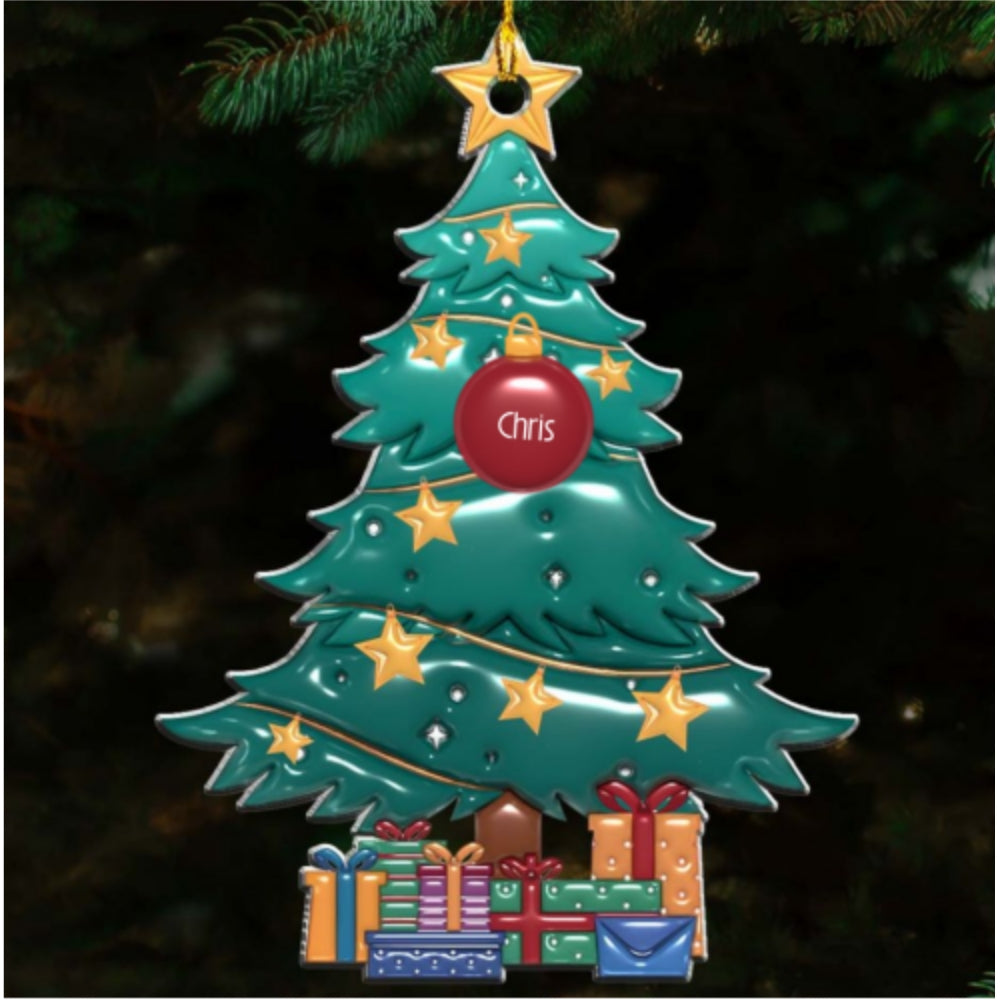 Custom Family Ornament, Christmas Gift for Family Members •  Family Tree Christmas 2024 - Personalized 3D Inflated Effect Acrylic Ornament