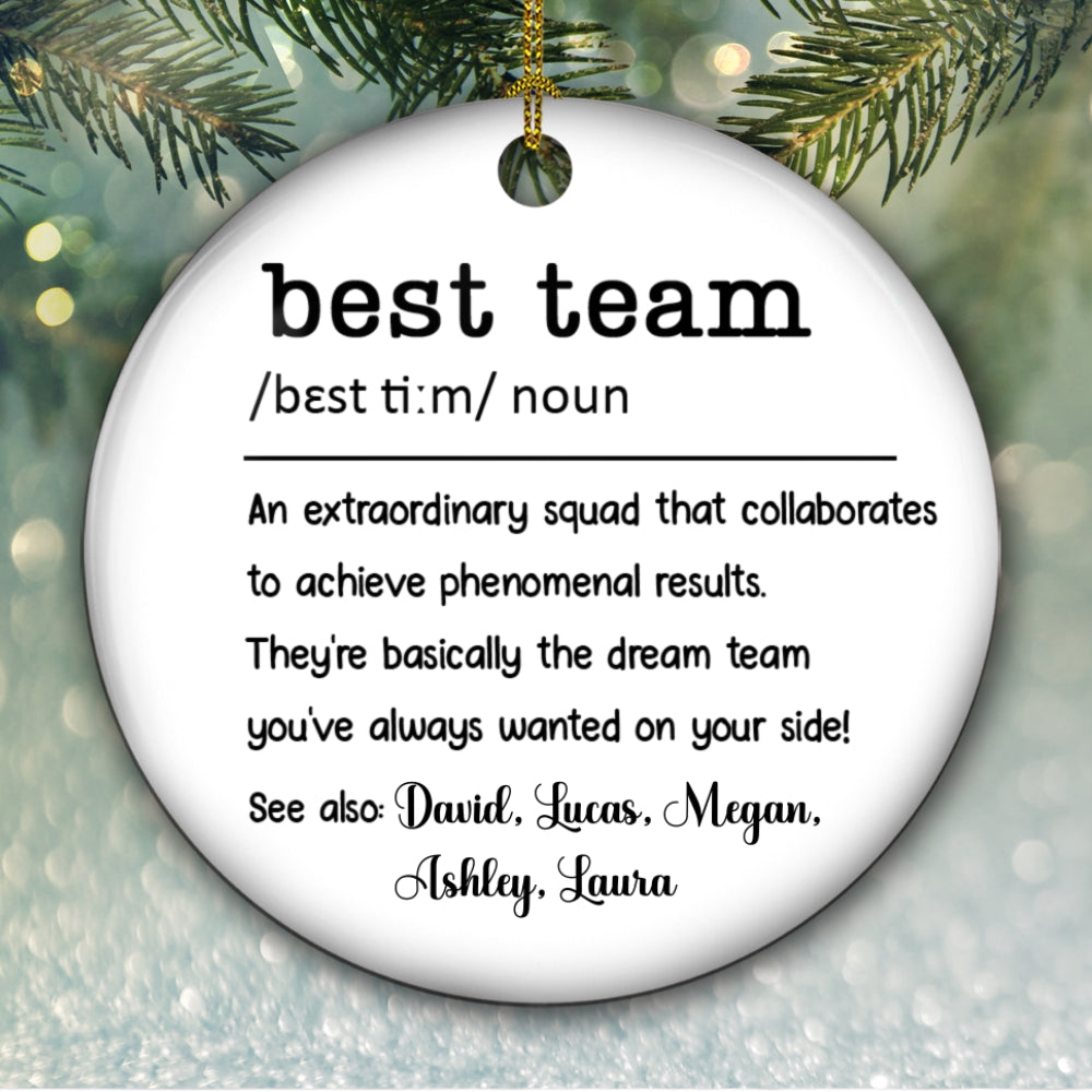 Custom Coworker Christmas Ornament, Team Appreciation Gift •  We Are Teammates - Personalized Ceramic Ornament