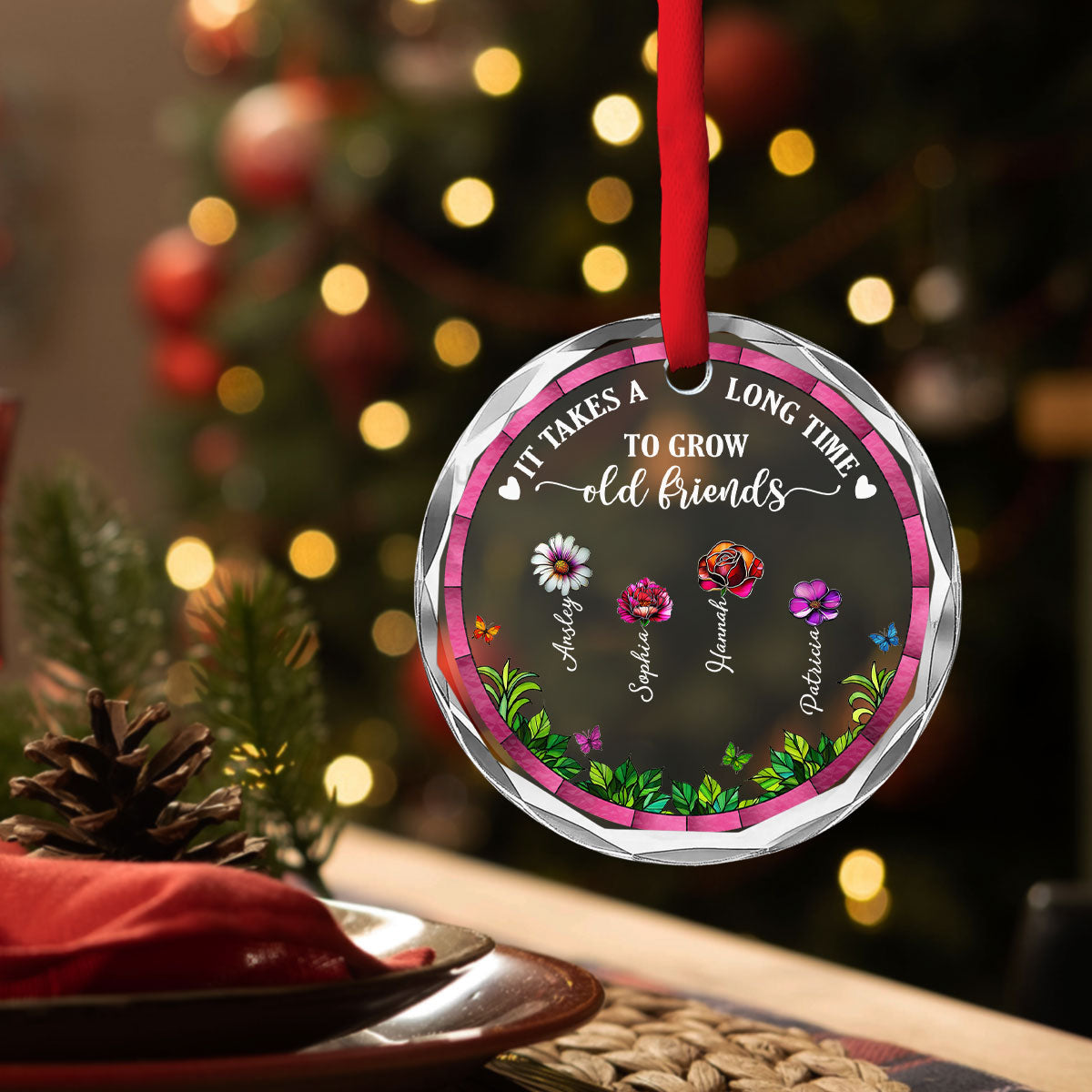 Custom Friendship Christmas Ornament, Best Friend Gift •  I Would Pick You - Personalized Glass Ornament