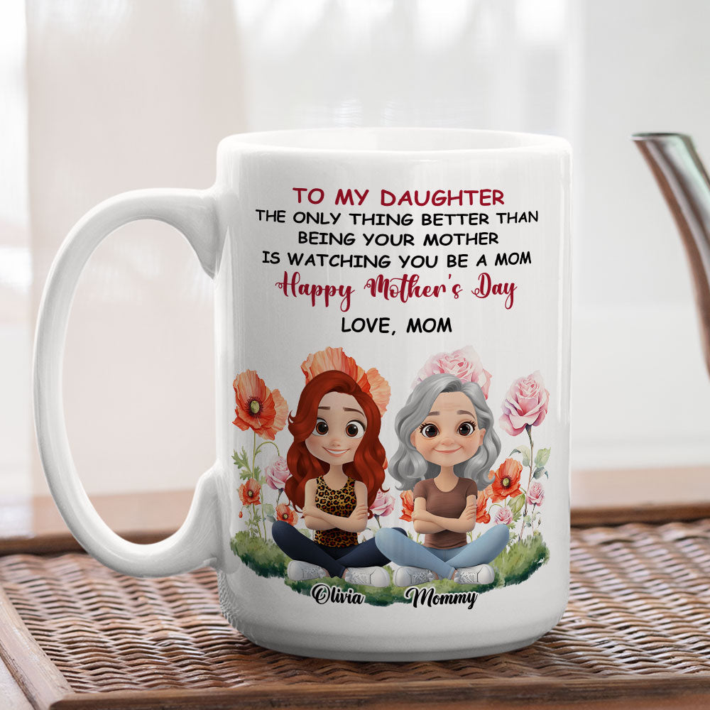Custom Mother's Day Gift for Daughter • To My Daughter Flower Birth Month - Personalized Coffee Mug