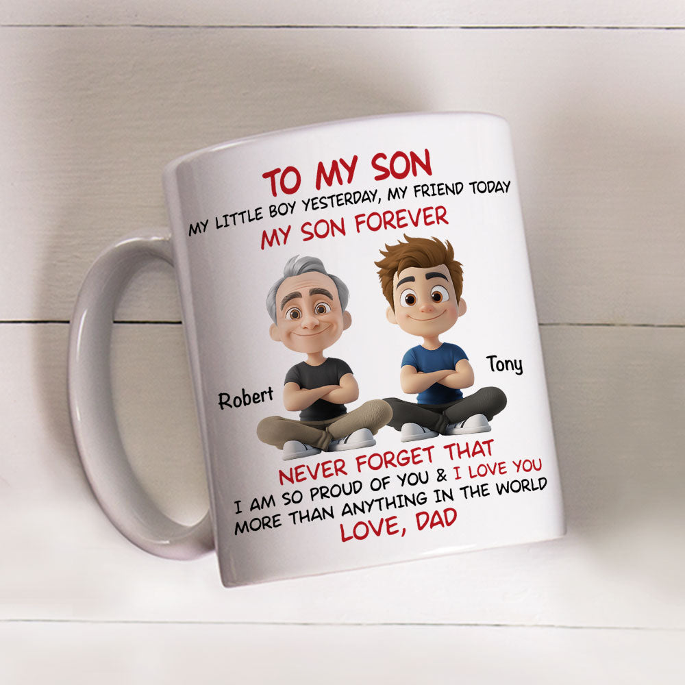 Custom Father's Day Gift For Son • My Son Forever - Personalized Coffee Mug