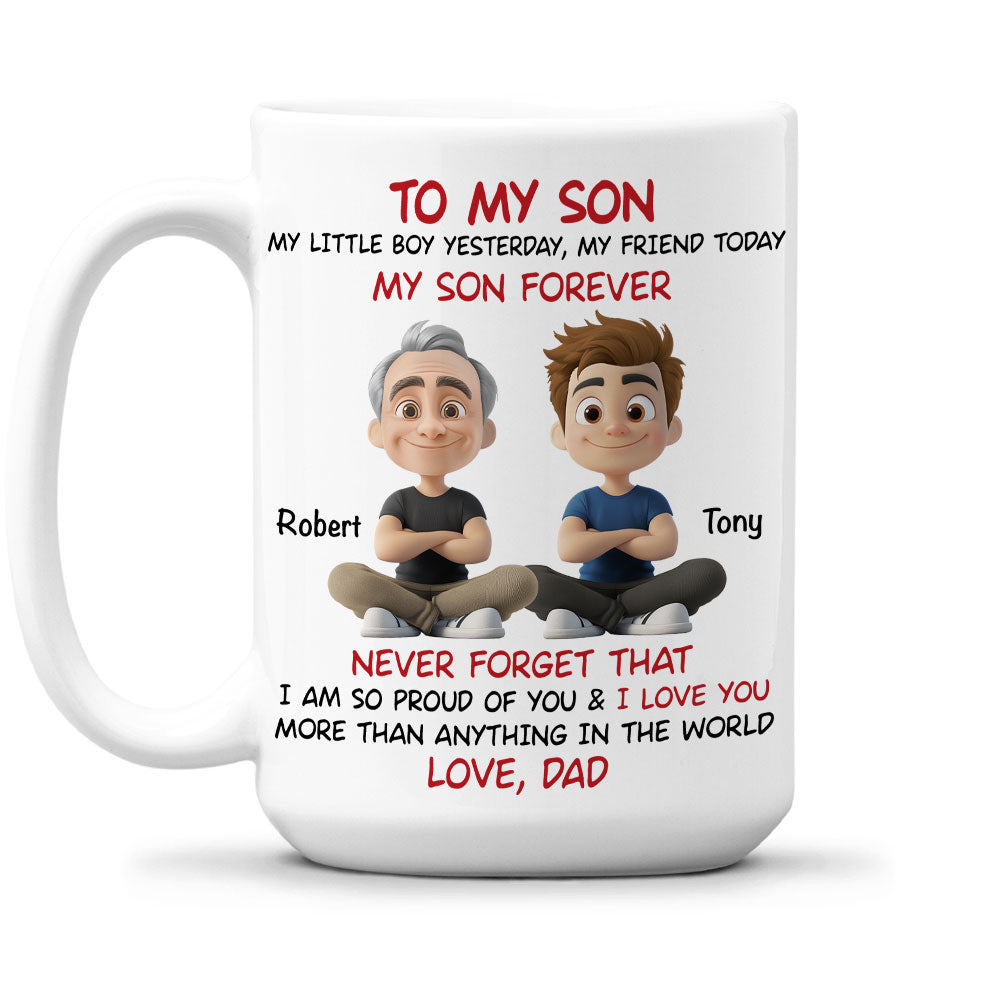 Custom Father's Day Gift For Son • My Son Forever - Personalized Coffee Mug