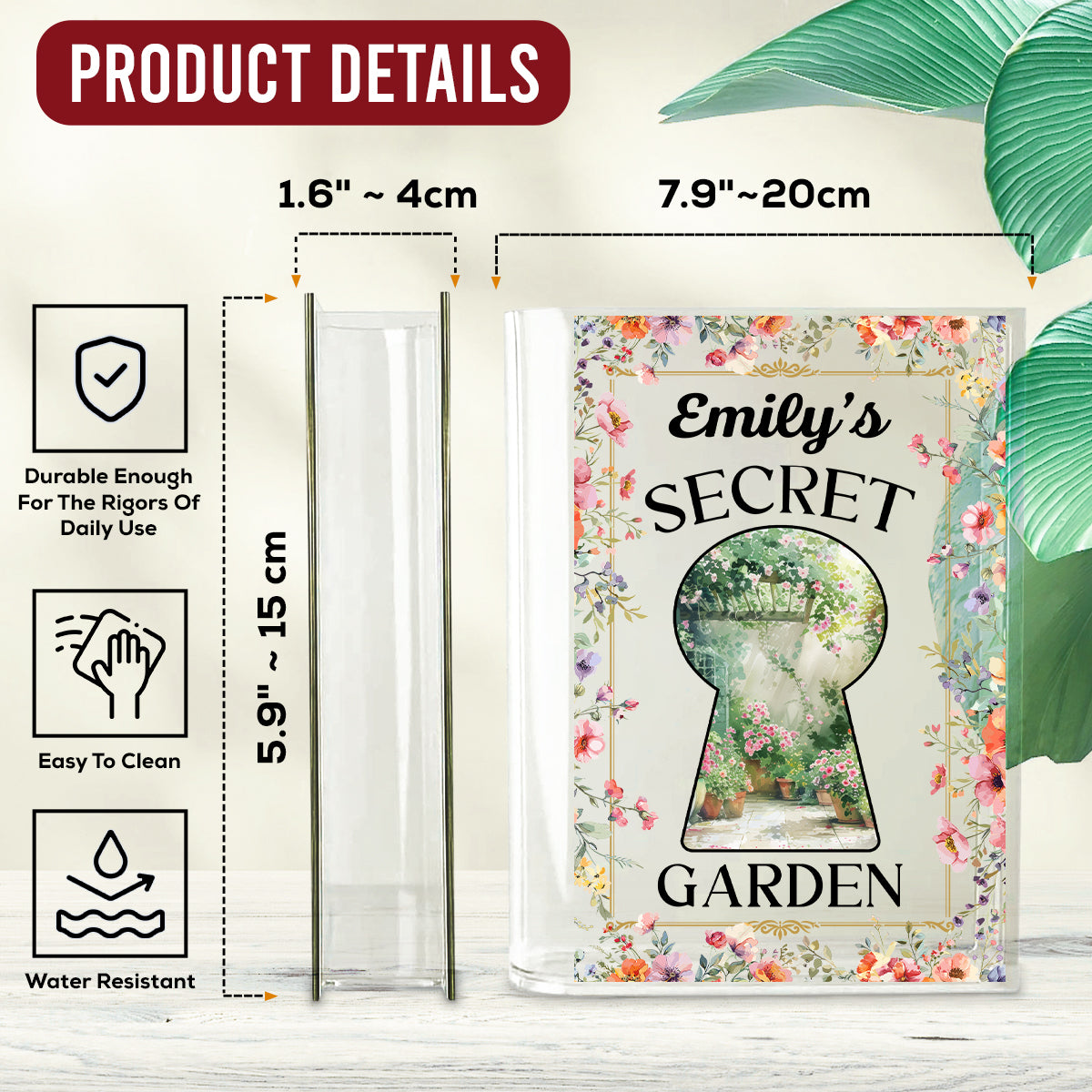 My Secret Garden - Personalized Acrylic Book Vase