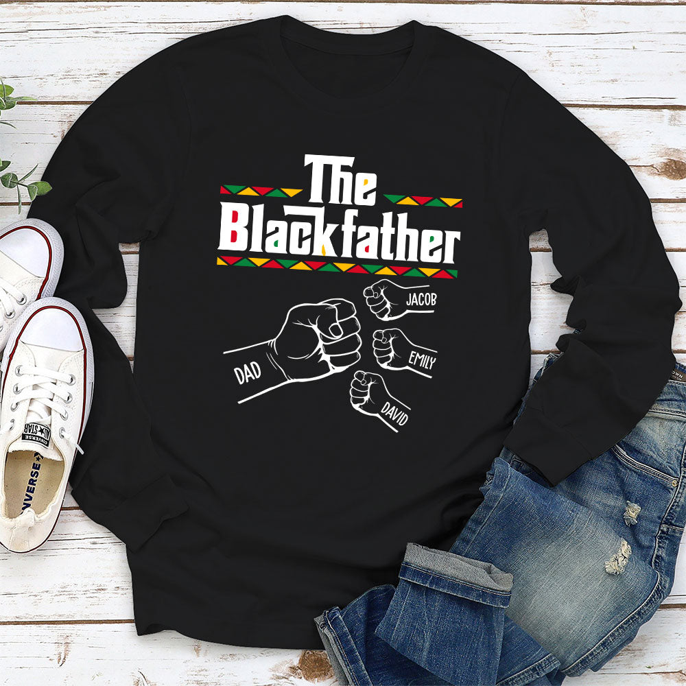 Custom Christmas & Birthday Gift for Dad, Grandpa • The Blackfather - Personalized Shirt - Long Sleeve