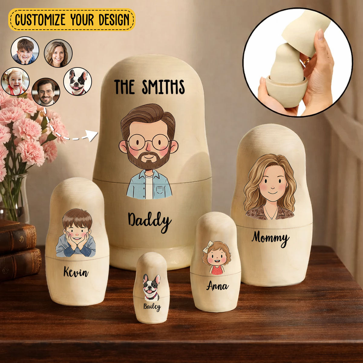 The Lovely Family - Personalized Nesting Doll