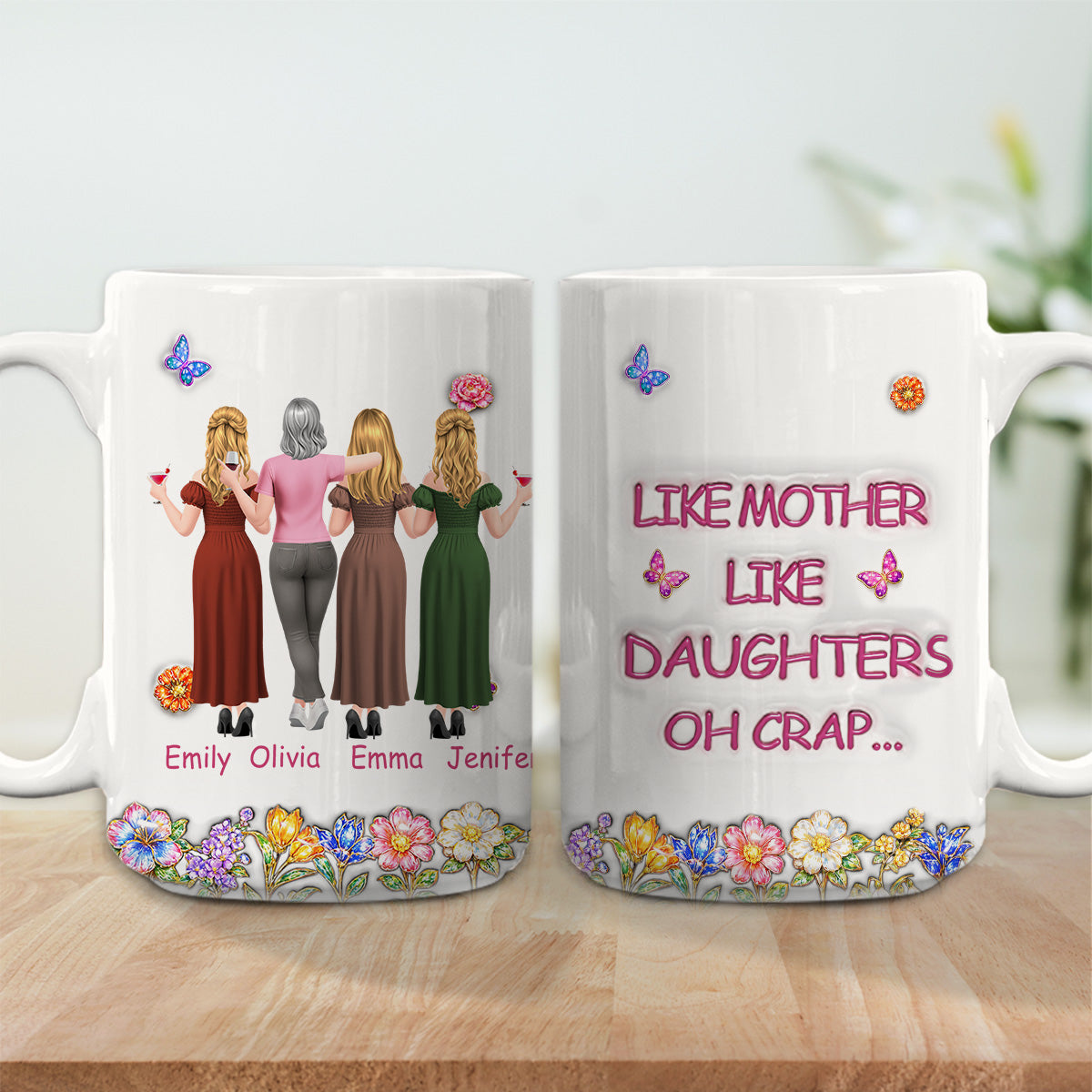 Custom Mother's Day Gift for Mom & Grandma • Like You Like Me - Personalized 3D Effect Mug