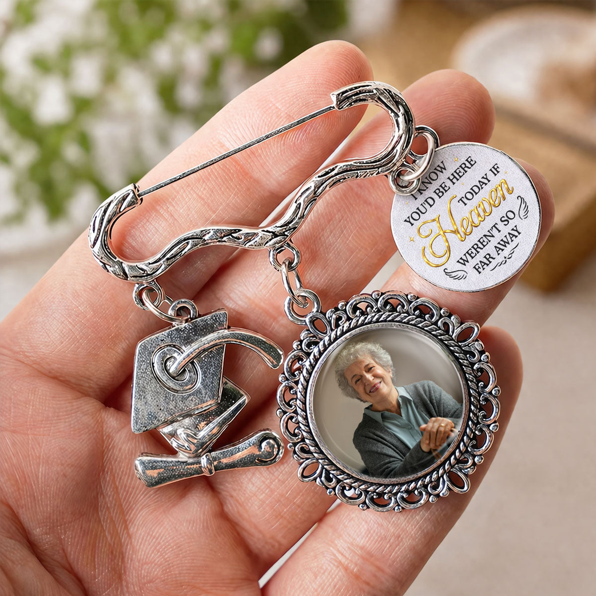 If Heaven Were Not So Far Away - Personalized Graduation Tassel Pin