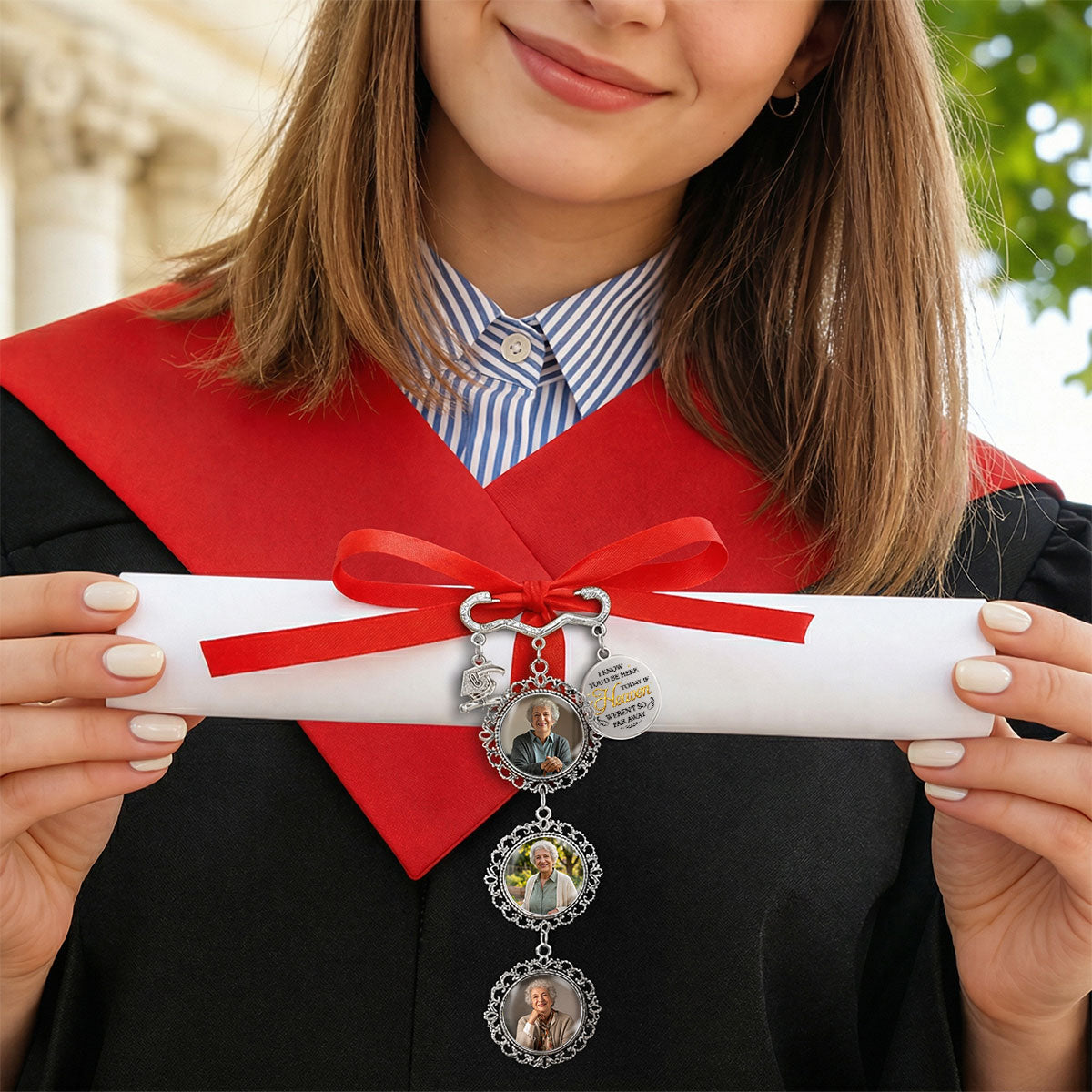 If Heaven Were Not So Far Away - Personalized Graduation Tassel Pin