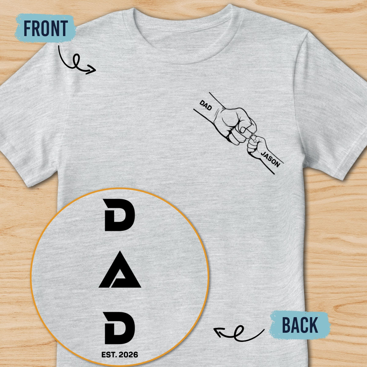 Custom Father's Day, Special Gift for Dad & Grandpa • The Best Papa - Personalized Shirt