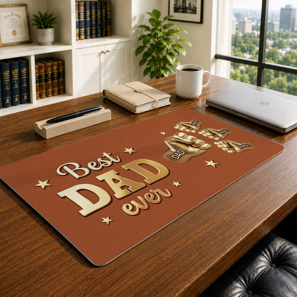 Gold Best Dad - Personalized Desk Mat