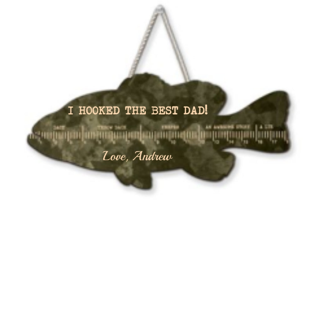 Custom Husband Anniversary Wall Decor Keepsake Gift • Fish Ruler - Personalized Wood Sign