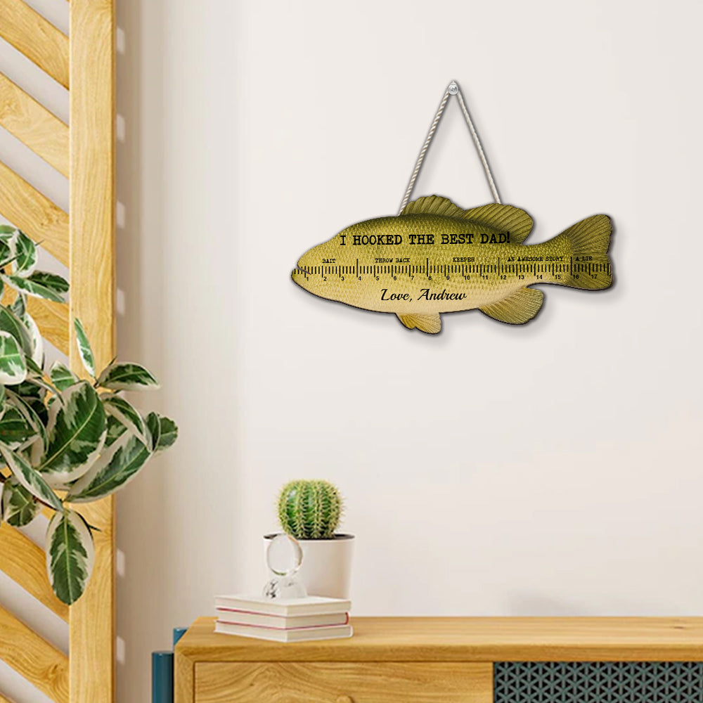 Custom Husband Anniversary Wall Decor Keepsake Gift • Fish Ruler - Personalized Wood Sign