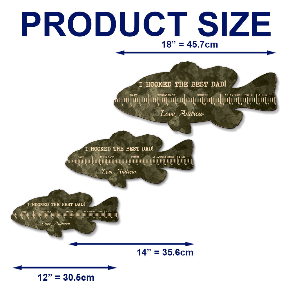 Custom Husband Anniversary Wall Decor Keepsake Gift • Fish Ruler - Personalized Wood Sign