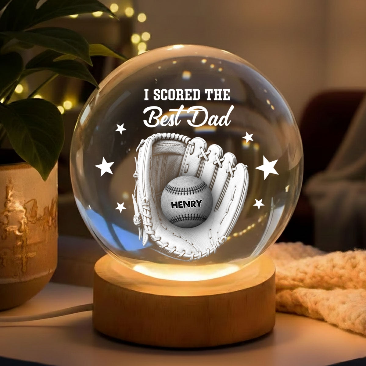 Our Daddy - Personalized Crystal Globe Lamp