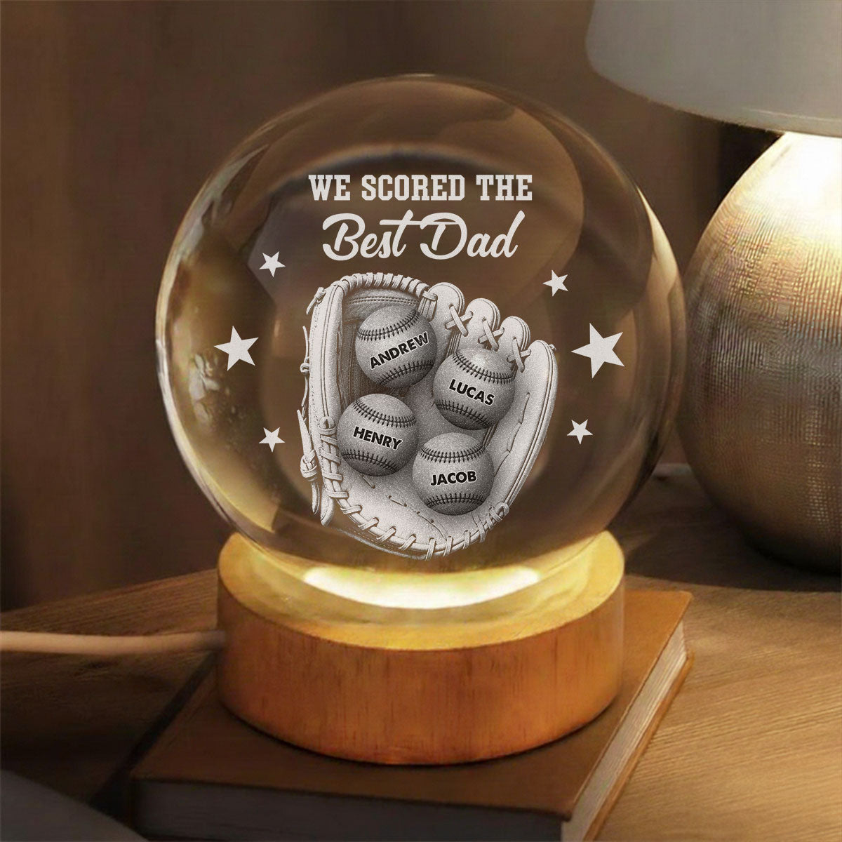 Our Daddy - Personalized Crystal Globe Lamp