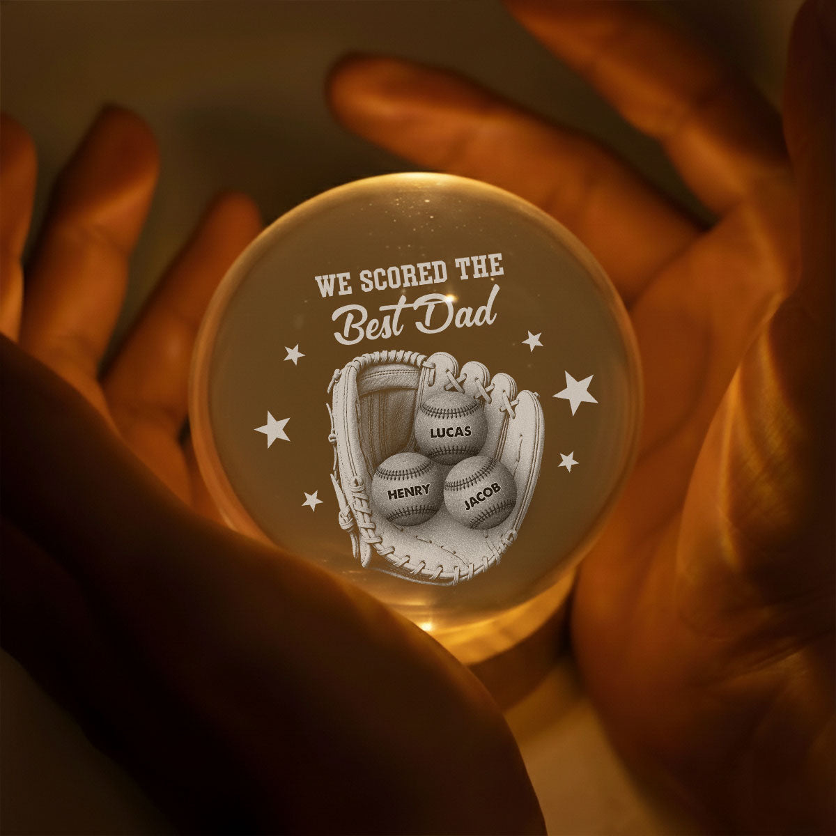 Our Daddy - Personalized Crystal Globe Lamp