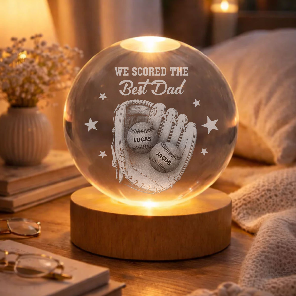 Our Daddy - Personalized Crystal Globe Lamp