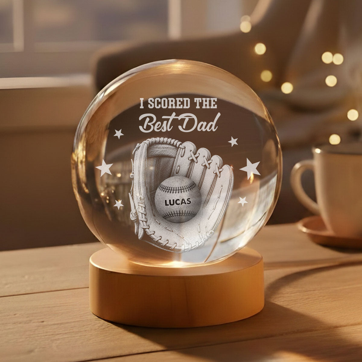 Our Daddy - Personalized Crystal Globe Lamp
