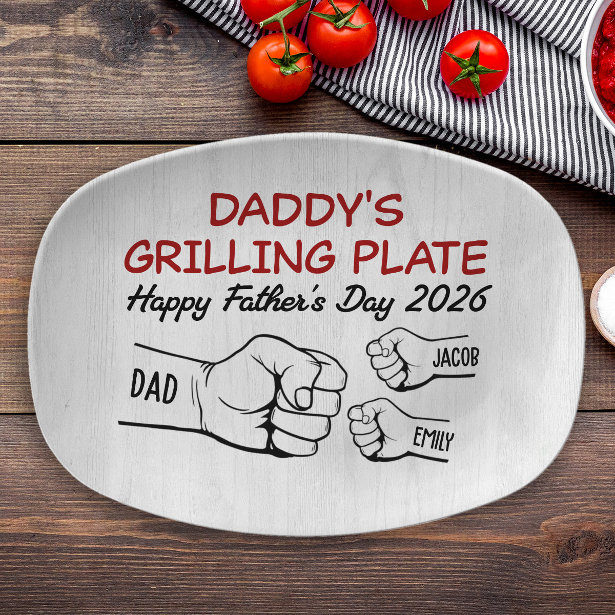 BBQ King Dad - Personalized Platter