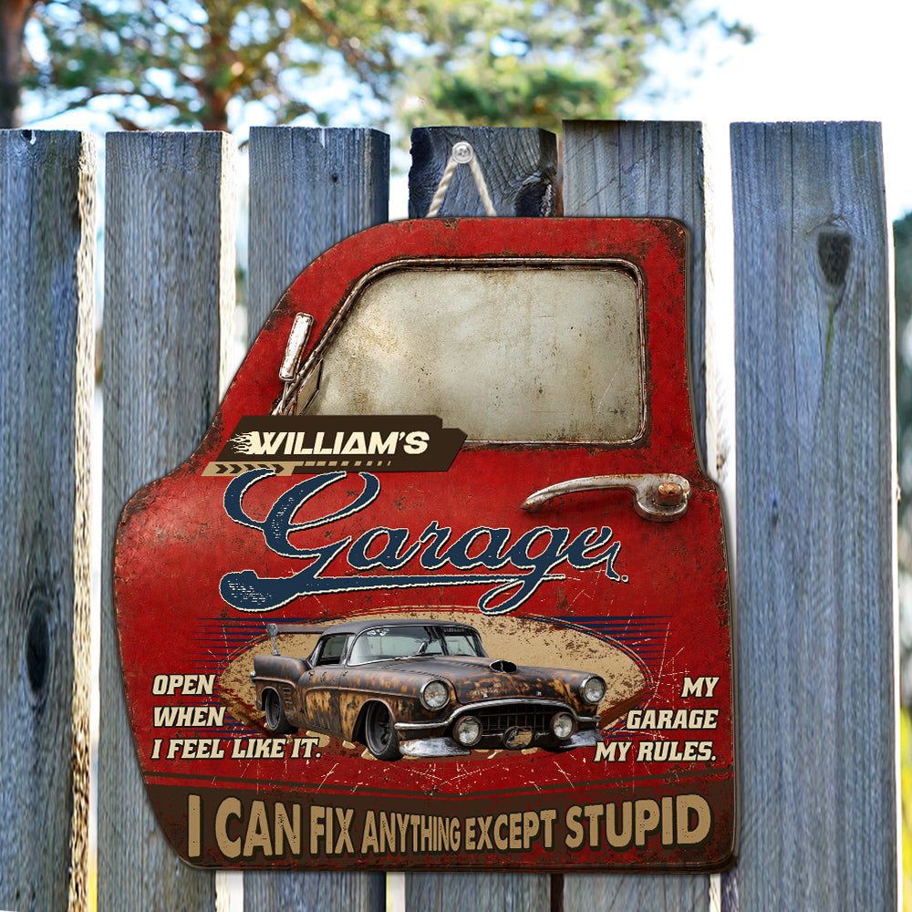 Custom Photo 3D Home & Wall Decor, Birthday & Christmas Gift • My Garage My Rules - Personalized 3D Effect Wood Sign
