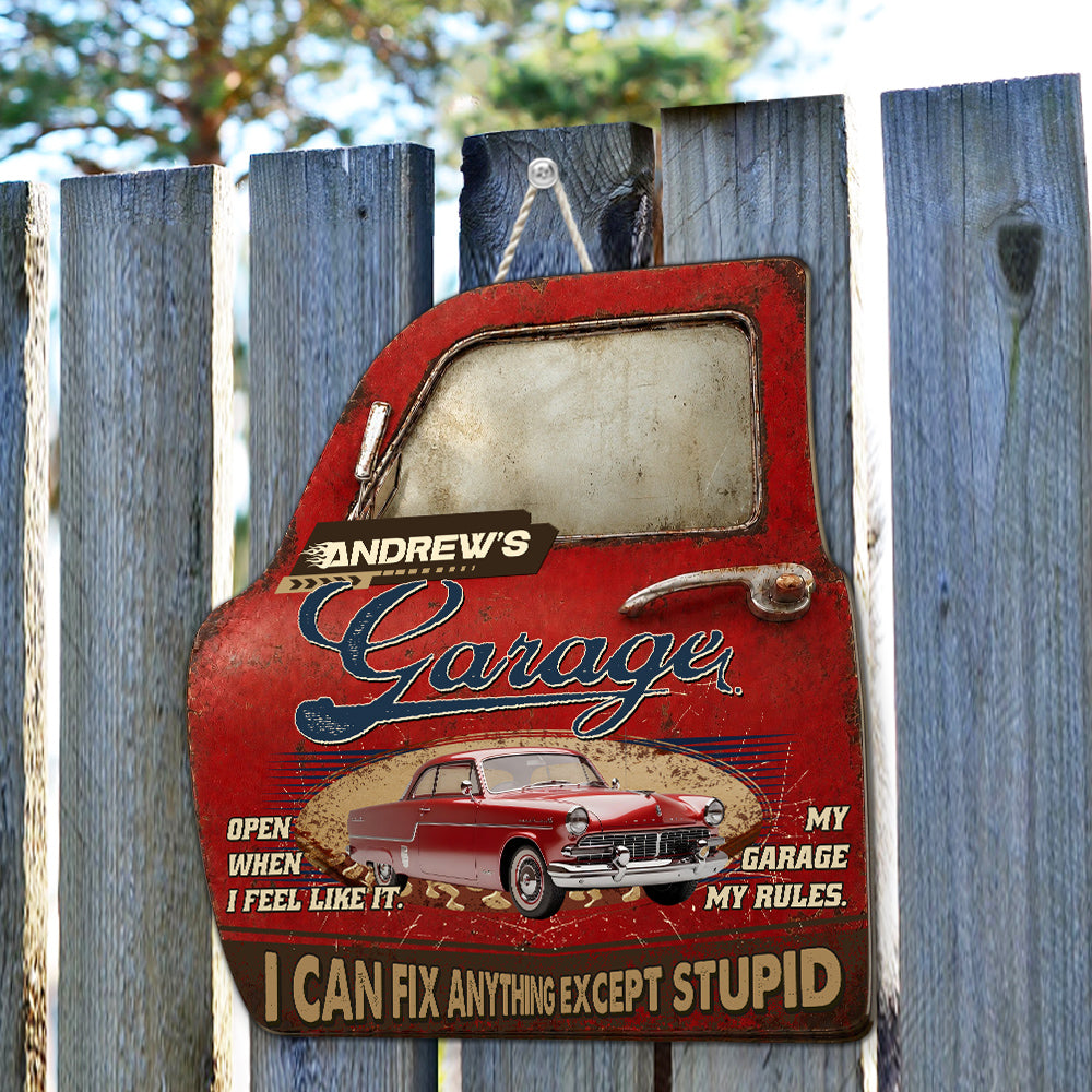 Custom Photo 3D Home & Wall Decor, Birthday & Christmas Gift • My Garage My Rules - Personalized 3D Effect Wood Sign