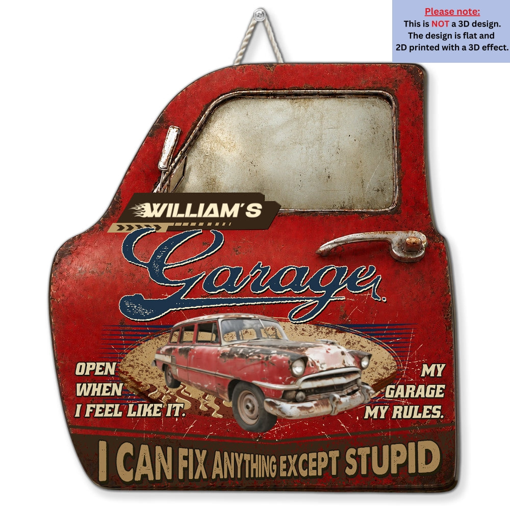 Custom Photo 3D Home & Wall Decor, Birthday & Christmas Gift • My Garage My Rules - Personalized 3D Effect Wood Sign