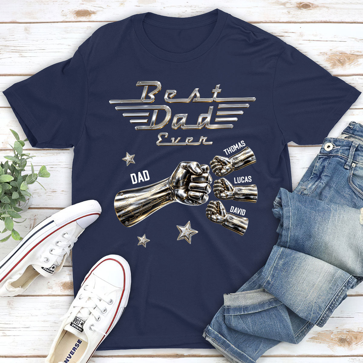 Custom Christmas Anniversary Keepsake Gifts For Husband • Best Dad Ever Classic - Personalized Shirt
