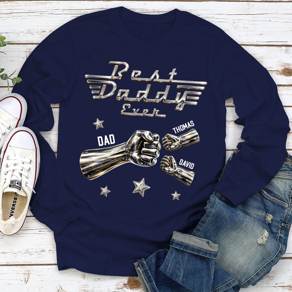 Custom Christmas Anniversary Keepsake Gifts For Husband • Best Dad Ever Classic - Personalized Shirt