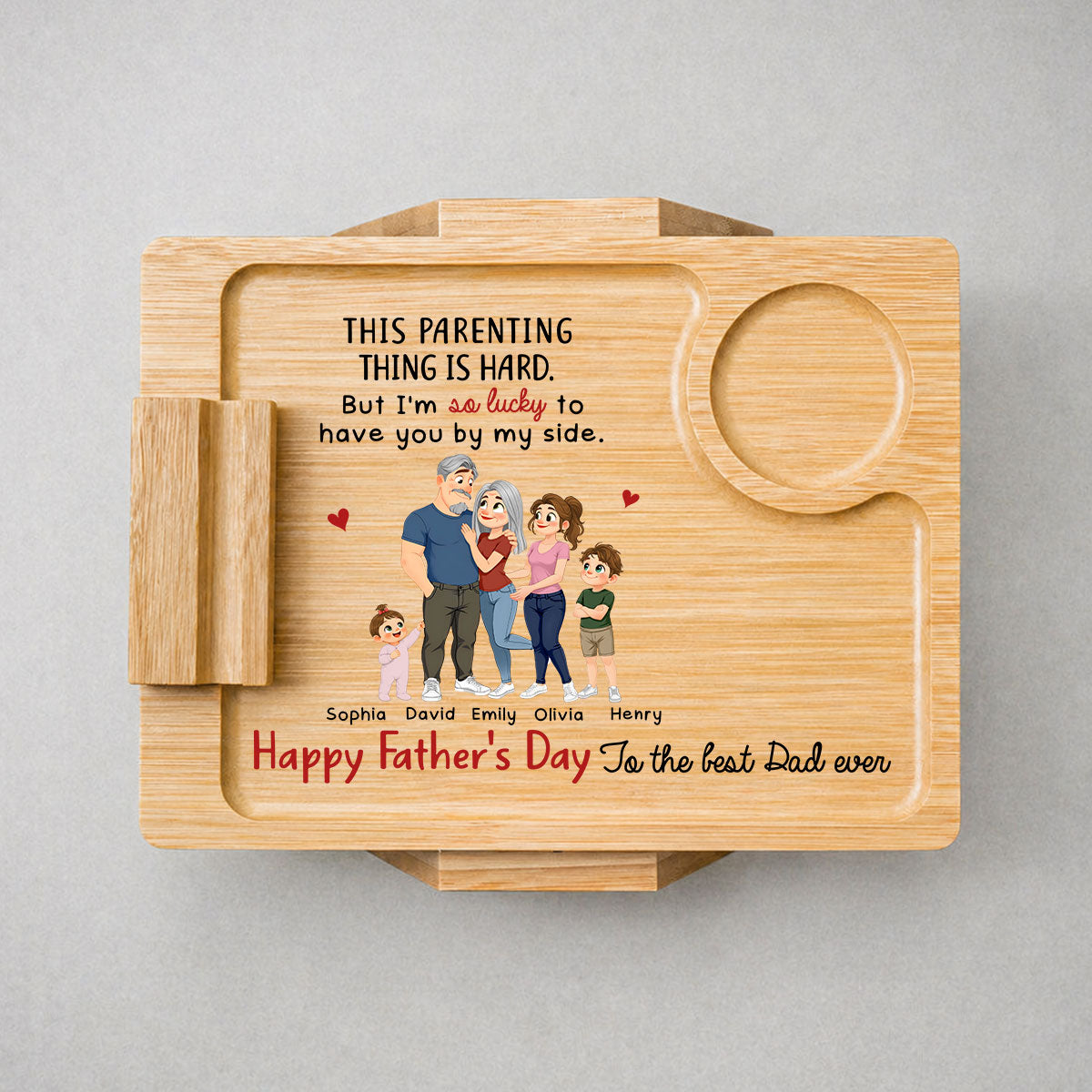 Without You I Cannot Handle This Parenting Thing - Personalized Wooden Couch Arm Table